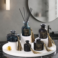 Bouteilles diffuseurs en verre cristal vides Eric Custom de 50 ml, 100 ml, 150 ml, 200 ml, couleur dégradée, avec bâtonnets et bouchon en liège