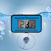 Thermomètre numérique pour aquarium - Jauge de température de l'eau avec écran LED et ventouse