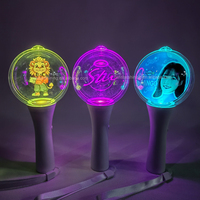 Fournitures d'usine logo personnalisé cercle Transparent acrylique coloré Flash bâton lumineux LED bâton lumineux pour Kpop idole Concert événements