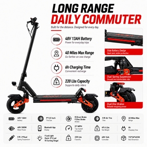 Patinete Eléctrico Plegable de 9 Pulgadas y 48V, Potente, para Adultos, para Desplazamientos Urbanos, de Largo Alcance, Movilidad Urbana - Product Image 1