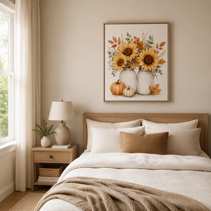 Quadro su tela all'ingrosso Raccolto Autunnale <span class=keywords><strong>Girasole</strong></span> Zucca Floreale, Design Personalizzato per Decorazione d'Interni Casa - Product Image 2