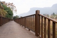 Main courante de balustrade en bambou anticorrosion d'extérieur de conception moderne pour le paysage et le parc haut de gamme Solution élégante de tréteau