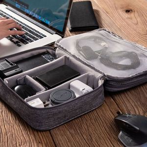 Organisateur d'électronique personnalisé, sac de voyage étanche pour câbles, rangement double couche pour téléphone, chargeur, batterie externe - Product Image 4
