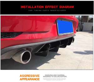 Kits de cuerpo de labios difusor de parachoques trasero acrílico negro mate para VW Golf 7,5 <span class=keywords><strong>MK</strong></span> 7,5 <span class=keywords><strong>GTI</strong></span> 18-19 - Product Image 5