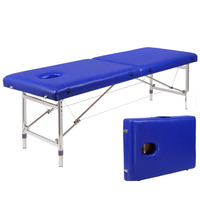 Table de massage pliable et portable en métal réglable à prix compétitif pour salon commercial, hôtel et ventouses