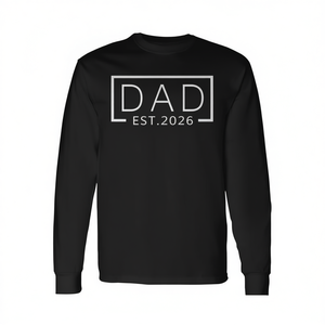 T-shirt à manches longues Dad Est 2026, cadeau pour père de famille nouveau-né, attente de bébé 2026 - Product Image 2