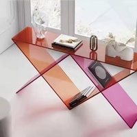 Table console haute en acrylique moderne arc-en-ciel sur mesure en gros, table d'entrée, longue table TV, table d'appoint avec revêtement UV
