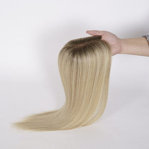 พร้อมส่งท็อปเปอร์ผมแท้ยุโรปสีบลอนด์บาเลยาจ  ฐานโมโน 5x5  พร้อมเคลือบ PU  ท็อปเปอร์ผมโมโนสีบลอนด์สำหรับผู้หญิง - Product Image 6