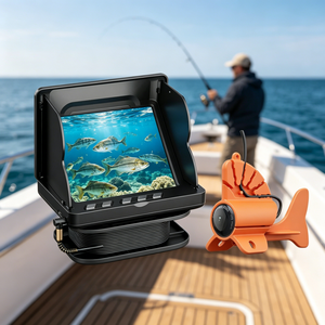 Caméra de pêche sous-marine 4,3 pouces avec écran de visualisation 220 °   Détecteur de poissons à large angle, luminosité 2000 NIT, IP68, avec caméra de pêche en direct - Product Image 1