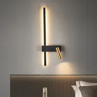 Éclairage minimaliste à intensité variable pour chambre et salon 350 °   Appliques murales LED modernes nordiques à température de couleur réglable (3 couleurs)