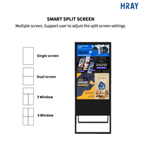 HRAY 43 Inch Floor Tft Lcd Signage Fhd 2K Tempered Glass for Retail Marketing Display Oem Odm Custom Service
