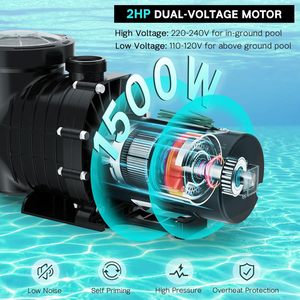 2 HPセルフプライミングプールポンプグラウンド/イングラウンド6900GPHデュアル電圧強力ツールスイミングプール用31,000ガロン - Product Image 3