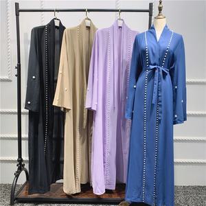 MANNI Ramadan Eid Mubarak Phụ Nữ Kaki Abaya Caftan Dubai Áo Cardigan Kaftan Quần Áo Hồi Giáo - Product Image 6