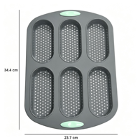 Moule à baguette en silicone perforé à 6 cavités, antiadhésif, pour pain français, compatible four, pour la cuisson maison