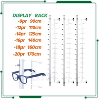 WELLSIGHT Présentoir mural métallique pour lunettes, support pour montures optiques, présentoir pour lunettes et instruments optiques