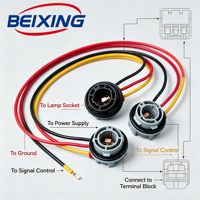 Adaptateur de faisceau de câblage pour feux antibrouillard de voiture et moto BeiXing A00056 H11/T10 avec support de lampe à noyau de cuivre 220V