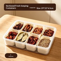 Boîte de rangement hermétique à 4/8 compartiments, avec drain, pour la cuisine, le réfrigérateur, de qualité alimentaire, portable