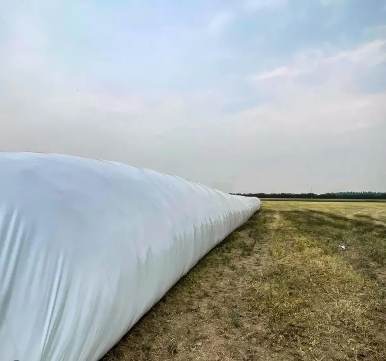 Saco de silagem personalizado para uso agrícola, saco de silagem branco e preto para milho, milho, palha de trigo, 9 pés a 12 pés de diâmetro