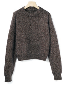Sweater Winter Sweaters for <strong>Women</strong> Crew Neck <strong>Tops</strong> Mohair Sweater With Metallic Silk <strong>Sequins</strong> - Product Image 4
