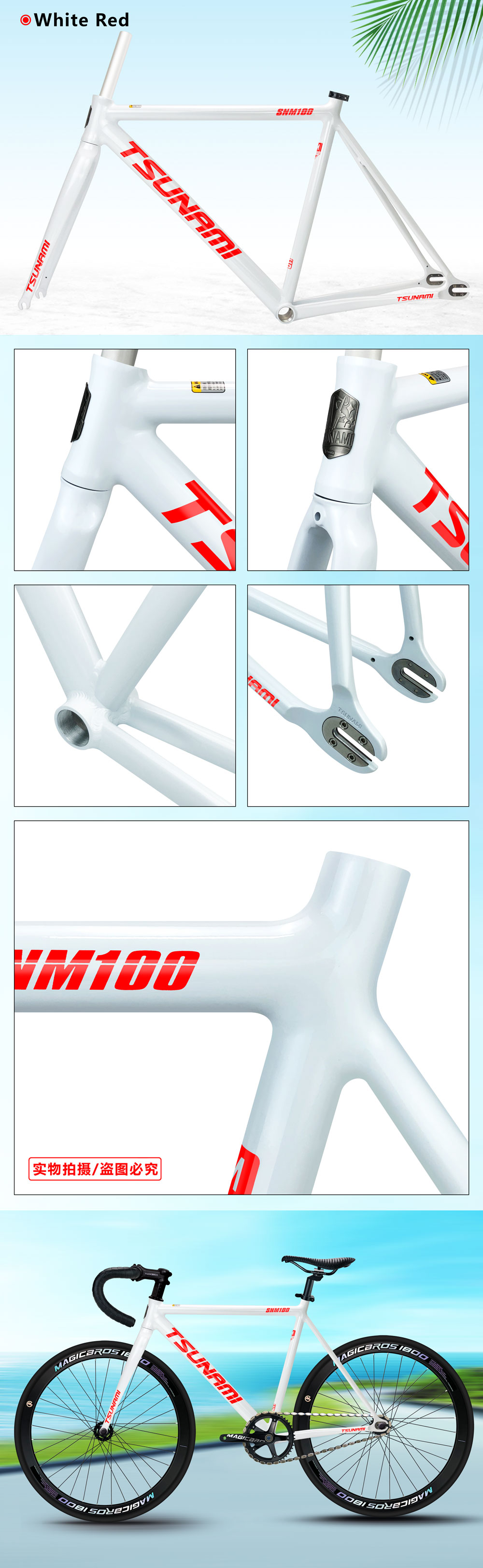 Wholesale Tsunami SNM100 Aluminum Alloy Fixie Bike Frames