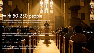 Sistema Audio Professionale per Chiesa con 6 Altoparlanti a Parete, Microfono Wireless, Cuffie, Amplificatore e Mixer per Culto Cristiano - Product Image 3