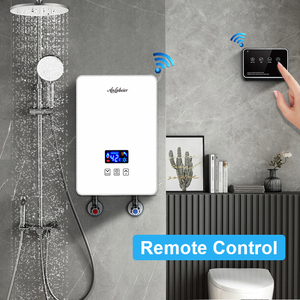Calentador de agua eléctrico instantáneo de 6000W con control remoto, pantalla táctil LED de plástico ABS, calentador de agua IPX4 para ducha y cocina. - Product Image 1