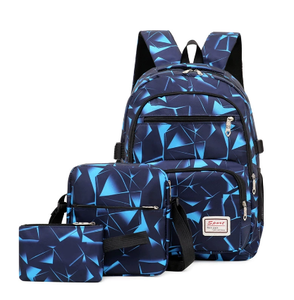 Baixo Preço Moda Meninos <span class=keywords><strong>Kids</strong></span> School Bags 3 Pcs Set Grande Capacidade Mochila Crossbody <span class=keywords><strong>Bag</strong></span> Set para Homens Estudantes Laptop Backpack - Product Image 2