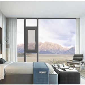 Fenêtre à battant en aluminium à rupture de pont thermique à double vitrage, exportée directement de l'usine, pour maison, villa, chambre - Product Image 1