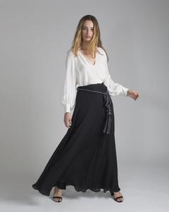 Femmes À Manches Longues <span class=keywords><strong>Blouse</strong></span> Blanche Georgette En Soie - Product Image 4