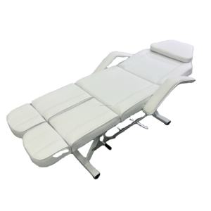 Mesa de masaje portátil plegable multifuncional de cuero blanco del fabricante, silla de tatuaje de pierna extendida para uso en estudio y gimnasio - Product Image 2