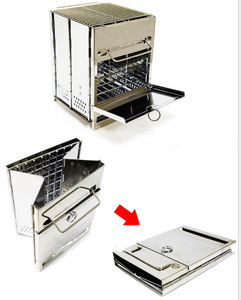 Nuovo arrivo pieghevole in acciaio inox quadrato stufa a <span class=keywords><strong>legna</strong></span> Picnic fuoco forno campeggio esterno barbecue cottura Grill <span class=keywords><strong>stufe</strong></span> a carbone - Product Image 1