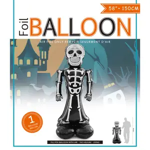 Truco o trato Feliz Halloween Globo de esqueleto grande Decoración de esqueleto de Halloween Calavera Huesos Globo Suministros para fiestas
