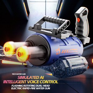 Pistolet à eau rotatif à double canon Gatling pour enfant avec commande vocale intelligente IA, grande capacité, haute pression, jouet aquatique pour l'été - Product Image 4