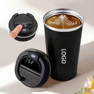 Promotional 510Ml Stainless Steel Coffee Mup Wall Travel Office Coffee <b>Smart</b> Temperature Display Double Vacuum Cup With Lid - Product Image 4