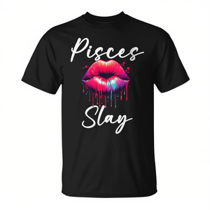 T-shirt unisexe Pisces Slay Zodiac Lips Paint, taille adulte - Product Image 2