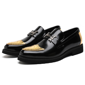Chaussures Oxford habillées pour hommes en PU de haute qualité, à bout pointu, rehaussantes, souples et confortables, idéales pour le bureau et les occasions formelles - Product Image 1