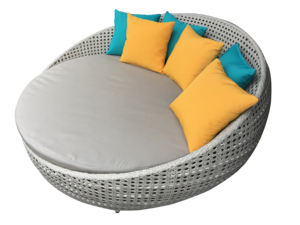 أريكة للتشمس في الهواء الطلق صالة أريكة للتشمس من الراتان الطبيعي للحدائق والفنادق والمشاريع متسكع شمسي أنيق - Product Image 3