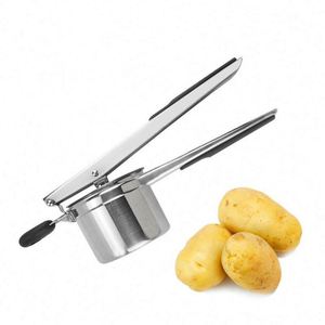 Utensilio de Cocina, Triturador de Papas de Acero Inoxidable Resistente con 3 Discos de Finura Intercambiables, Prensa de Ajo - Product Image 5