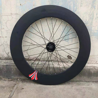 Jeu de Roues en Alliage d'Aluminium 700c, Jantes Hautes 90mm pour Vélo Pignon Fixe, Roues Avant et Arrière pour Vélo 1 Vitesse