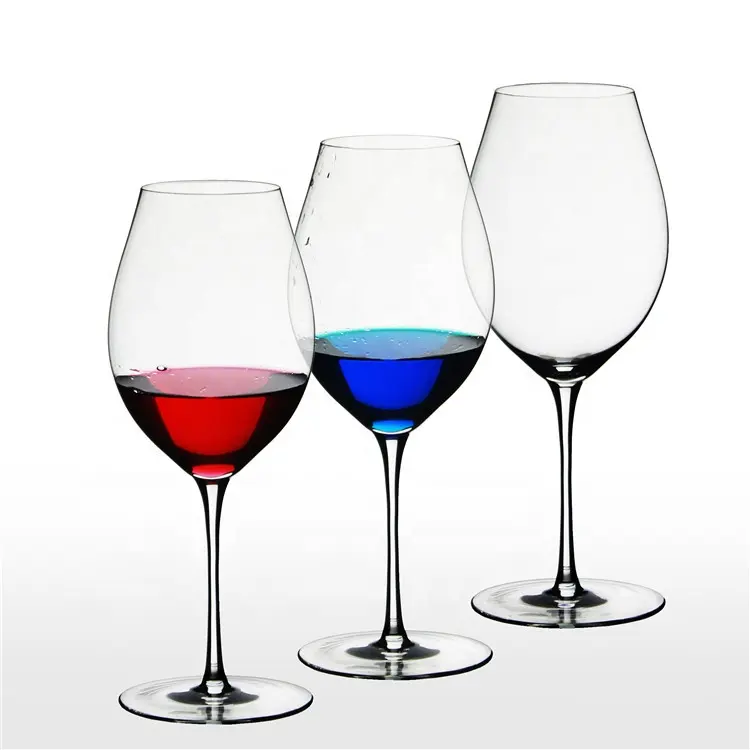 Factory wholesale hand made transparent 600ml lead-free crystal wine goblet glasses with customized logo