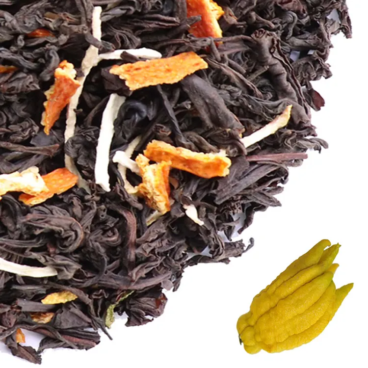 Label pribadi dapat disesuaikan berbagai rasa teh buah irisan butiran teh bergamot rasa earl tea abu-abu