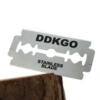 Lames de rasoir de sécurité à double tranchant réutilisables de haute qualité avec logo personnalisé OEM, en acier inoxydable, pour le rasage du visage et la tondeuse, durables, lot de 60 pièces