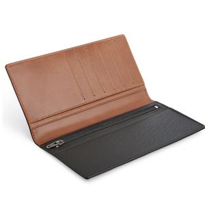 Carteras largas para hombre, con cremallera, delgadas, de cuero genuino, con protección RFID, para tarjetas, delgadas y largas - Product Image 1