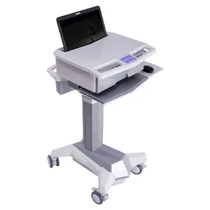 Carrito para ordenador portátil, práctico carrito médico para ordenador portátil, carrito médico ajustable para ordenador portátil para enfermeras con bandeja para teclado y ratón