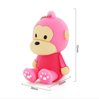 Singe personnalisé Forme USB 16 GO 2.0 Lecteur Flash avec Porte-clés Animal Mignon Stylo Lecteur Clé USB Clé USB