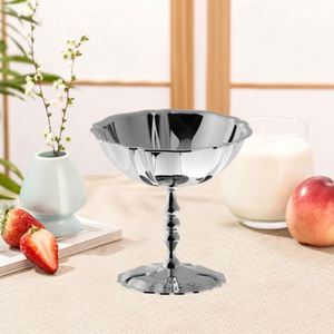 Light Luxury Nordic Inspired Polished <b>Disposable</b> Stainless Steel Dessert <b>Cup</b> Creative Short Goblet Ice Cream Yogurt Bowl - Product Image 3