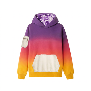 Sudadera con capucha de gran tamaño con degradado vibrante Tie-Dye y Bold 3D Puff Print text Premium pullover estilo casual Hombres Sudaderas con capucha - Product Image 1
