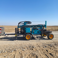 Machine de forage de puits d'eau mobile, remorquable, hydraulique, rotative, pour pick-up/camion, 200 m, moteur diesel, trépan en alliage, puissance de levage 18T