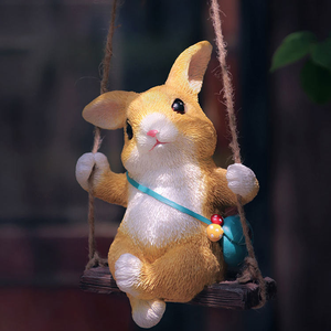 Creative and cute cartoon animal <b>swing</b> ornament—ideal for outdoor pastoral gardens villa courtyards home decor - Product Image 1