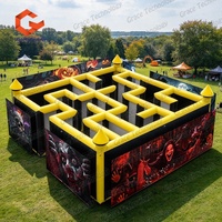 Labyrinthe Gonflable Maison Hantée Thème Crâne Fantôme Fête d'Halloween Festival d'Automne Extérieur Prix Usine Logo Personnalisé